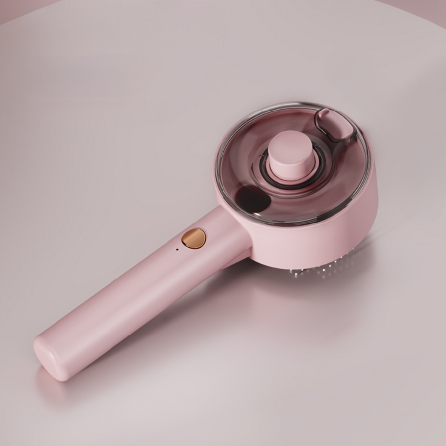 Cepillo de Vapor Premium para Perros - Eliminación de Pelo y Limpieza Profunda (Rosa/Blanco)